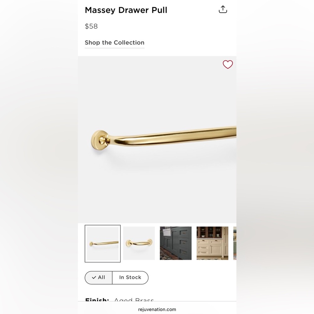 Four Brand New Rejuvenation 12” Massey Drawer Pull